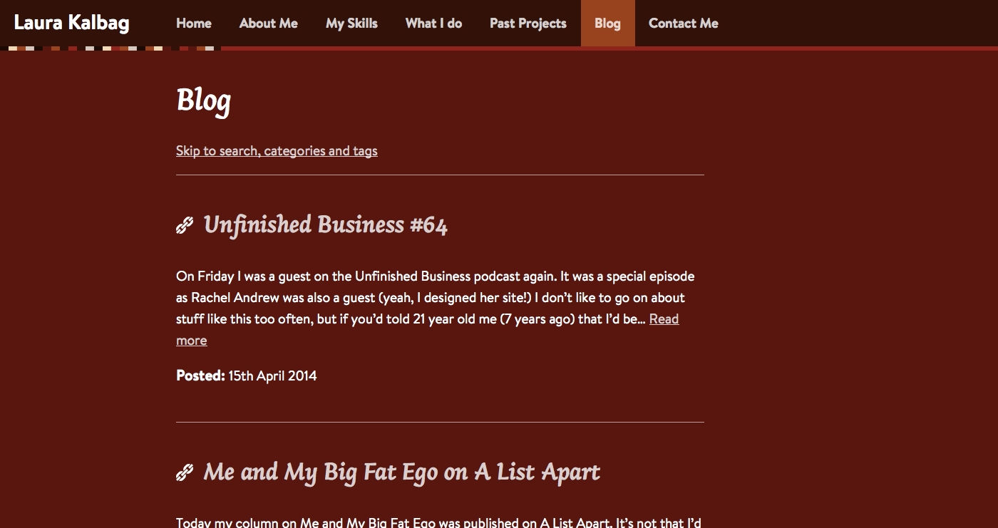 New blog post layout without comments, tags or category information