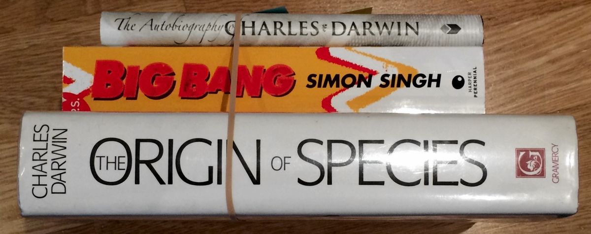 The Autobiography of Charles Darwin, Origin Of Species by Charles Darwin, Big Bang by Simon Singh