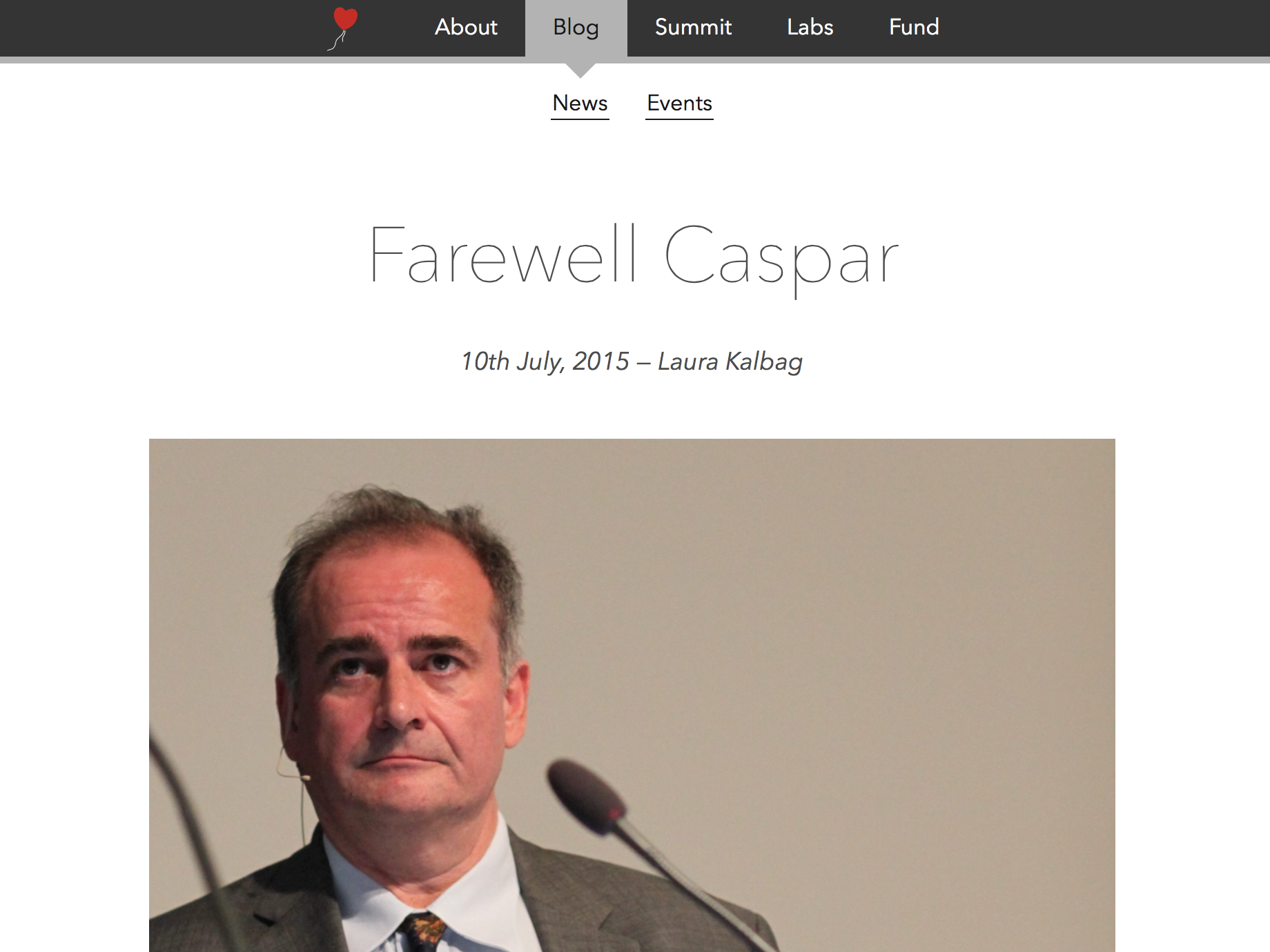 Screenshot of Farewell Caspar Ind.ie blog post
