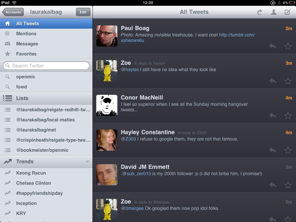 Twitterrific on iPad