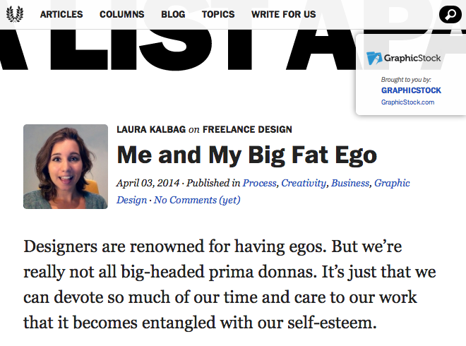 Me and My Big Fat Ego column on A List Apart