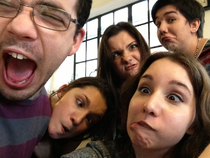 My family pulling stupid faces