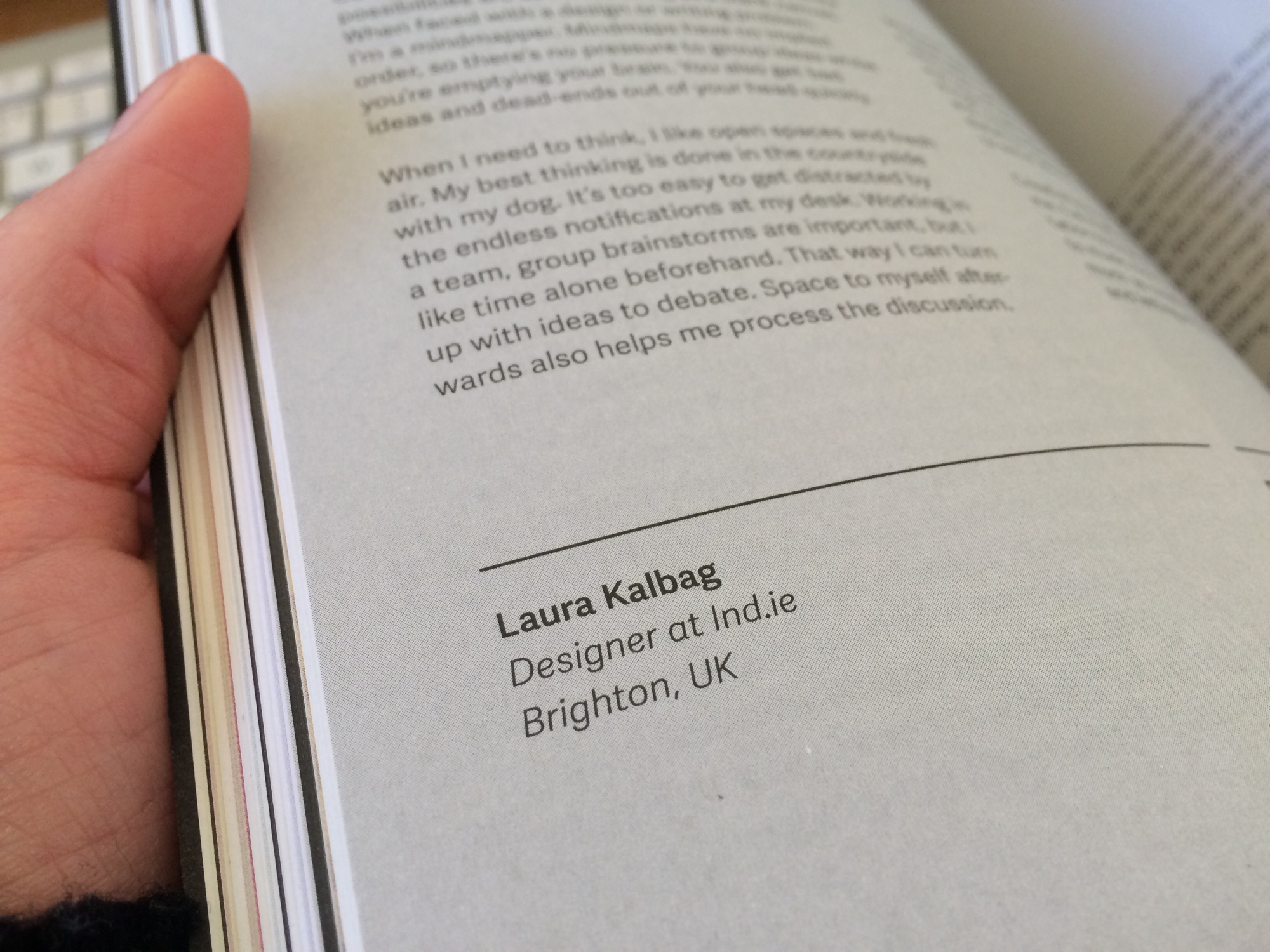 Photo of my 130 words in print