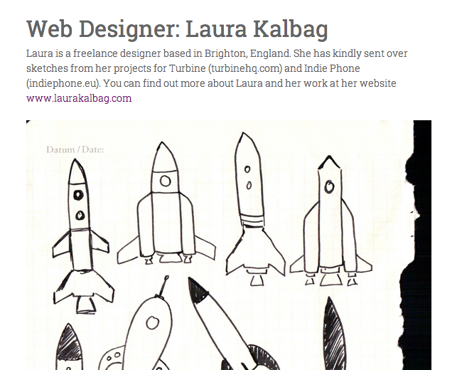 Screenshot of the logo designer's sketchbook post