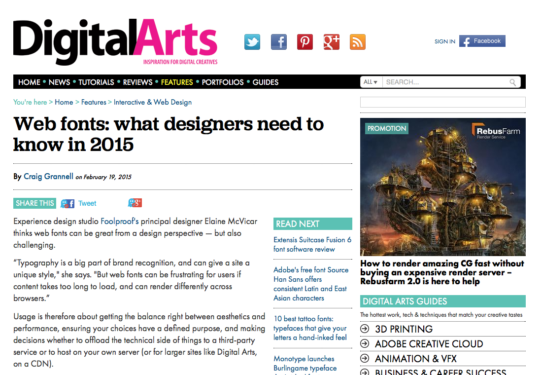 Digital Arts - Web fonts 2015