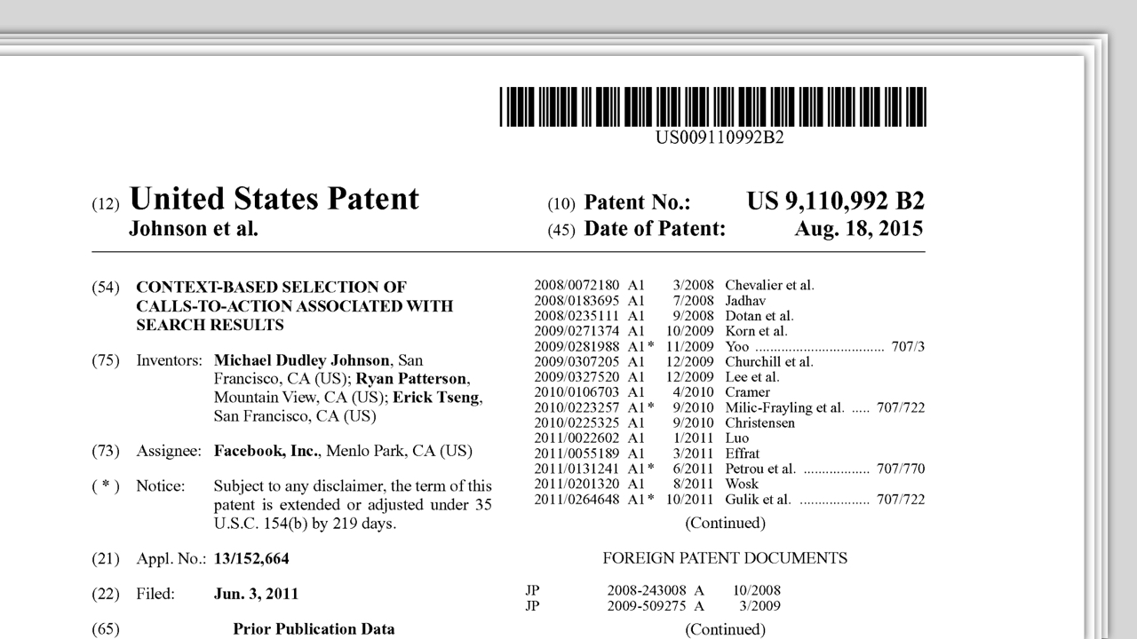 Facebook’s patent