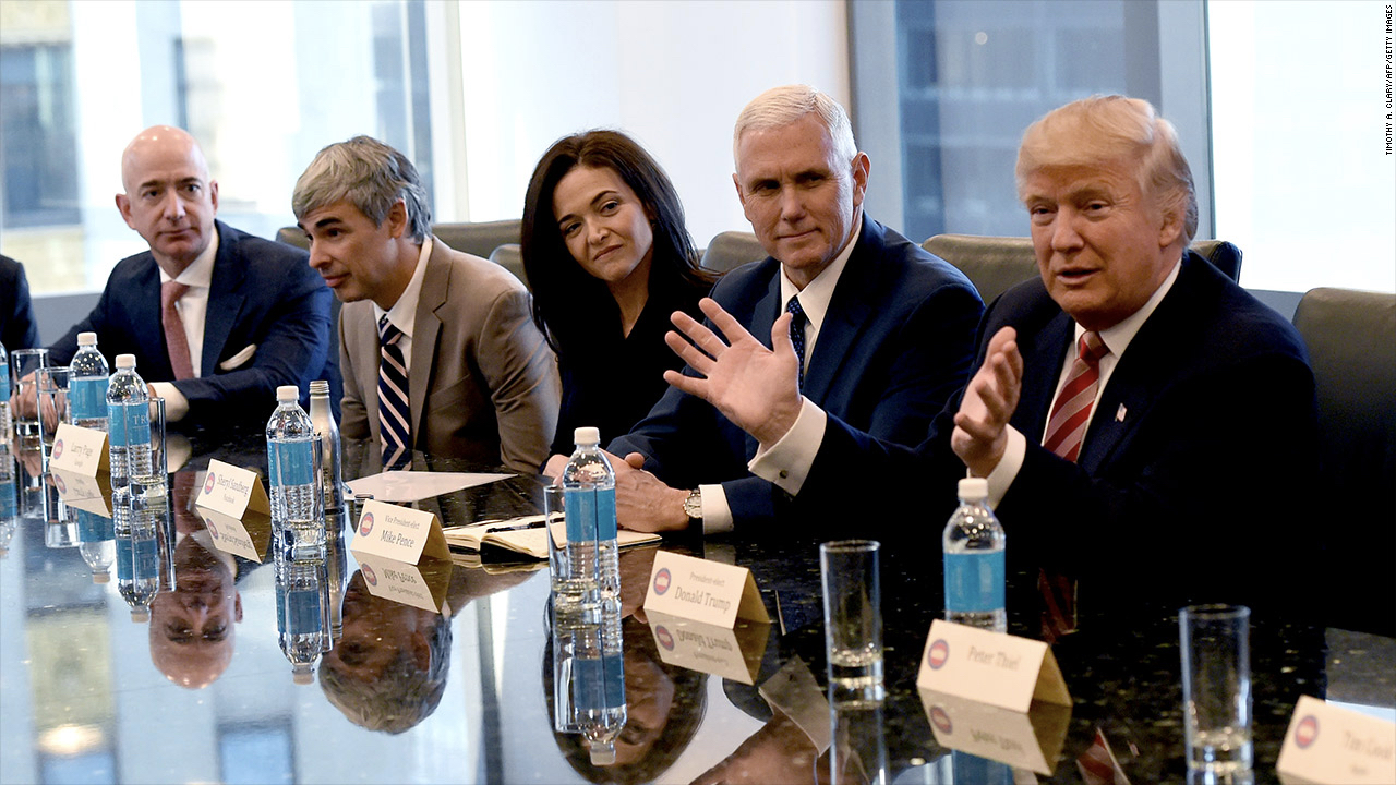 Donald Trump meeting with tech leaders from Silicon Valley