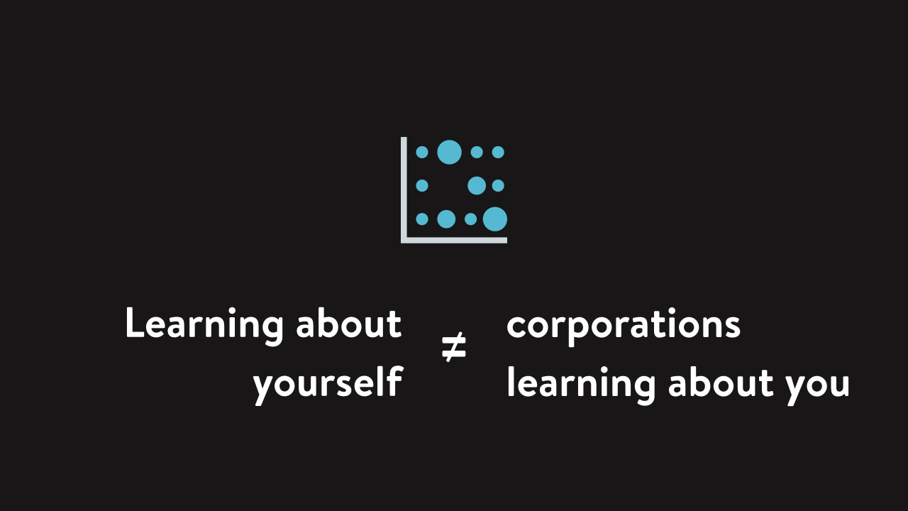 Learning about yourself is not equal to corporations learning about you