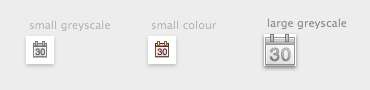 small and large calendar icons