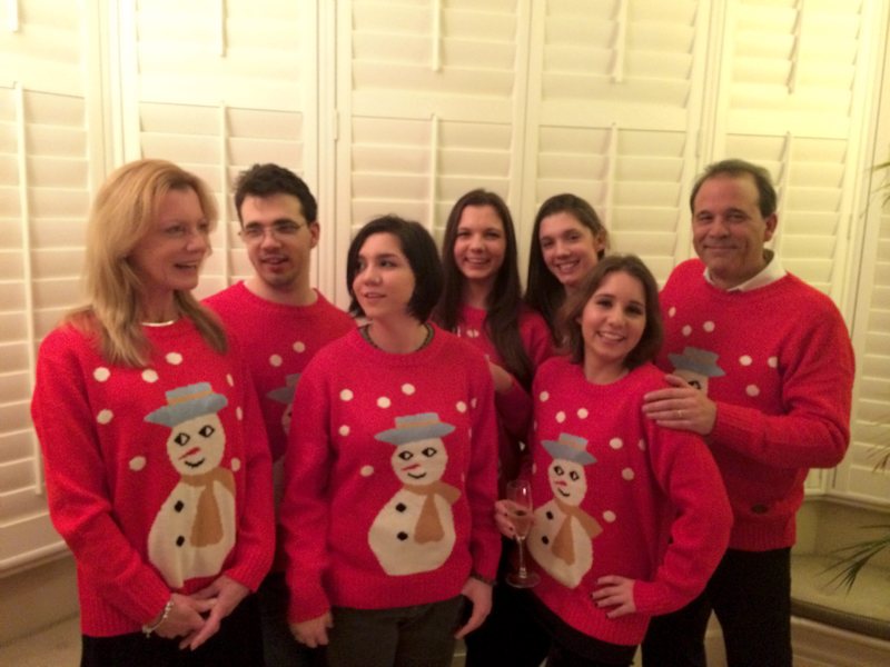 My family in matching Christmas jumpers