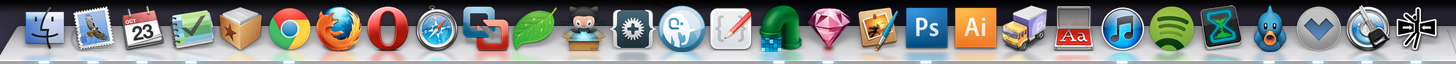 screenshot of the apps in my Mac OSX dock