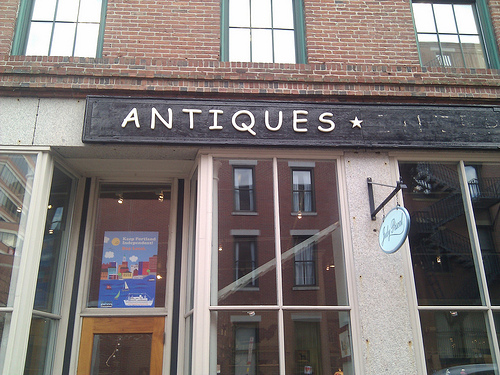 Comic Sans on an Antiques shop sign