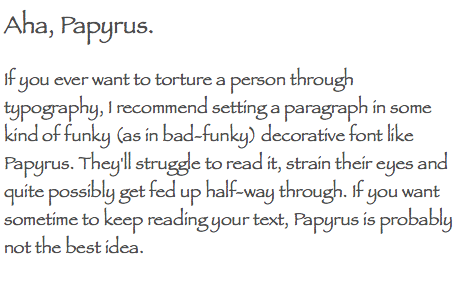 A paragraph in Papyrus