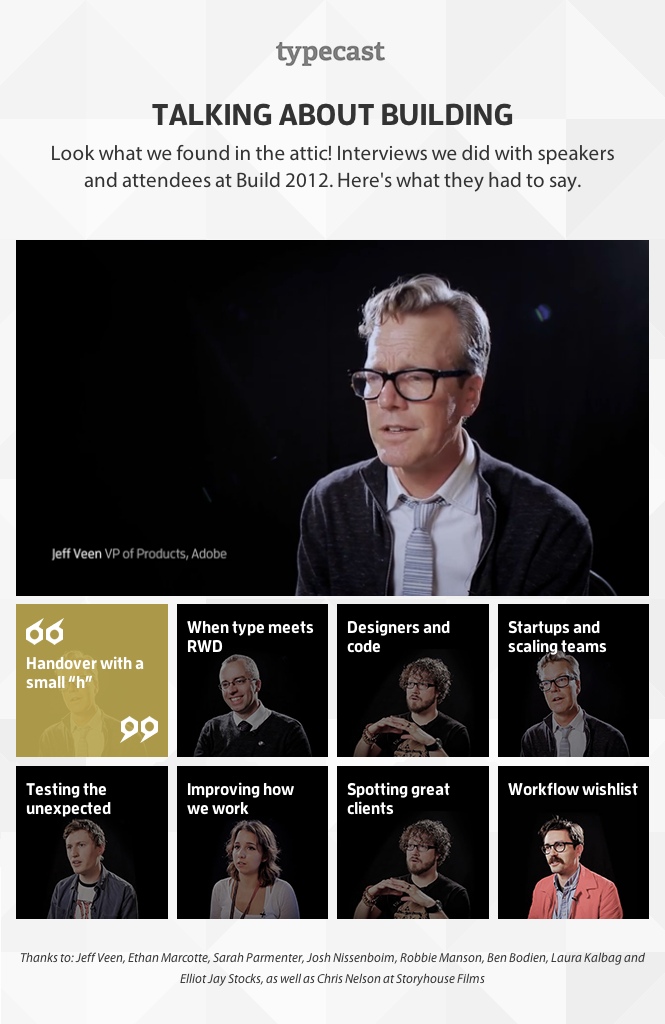 Talking About Building - a screenshot of the Typecast building videos