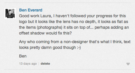 Feedback from Dribbble on the shadow