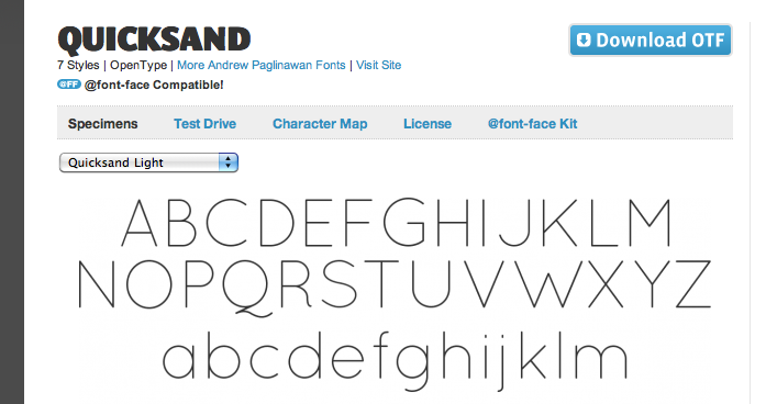 Quicksand font at Font Squirrel